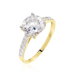 Solitaire Terese Or Jaune Oxyde De Zirconium