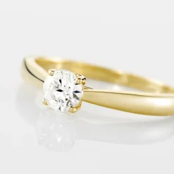 Solitaire Vicoeuria Ld Or Jaune Diamant Synthetique Blanc